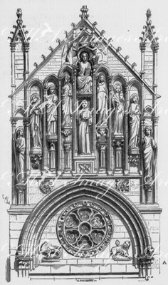 Pignons de l'église de Vézelay. ヴェズレーの教会の切妻壁