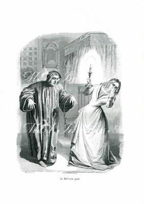 グランヴィル Grandville - 《かつがれた医者》 Le médecin joué.