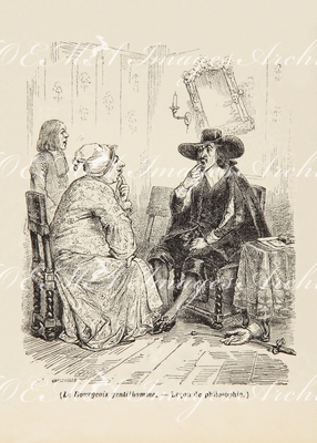 グランヴィル Grandville - モリエール作「町人貴族」《哲学の講義》 Molière 《Bourgeois Gentil homme》 La lecon de philosophie