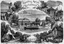 Exposition agricole de Billancourt. - Moulin Thiébaut. - Pavillon météorologique. - Tente sur le champ de manoeuvre. - Pavillon. ビヤンクールの農業展示 ティエボー式風車 気象館 演習場のテント パヴィリオン