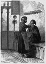 Métiers égyptiens. : Le barbier. エジプトの職人仕事 床屋