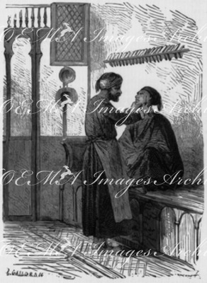 Métiers égyptiens. : Le barbier. エジプトの職人仕事 床屋
