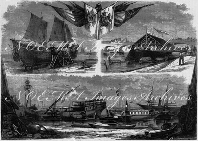 "Navigation de plaisance. - Canot de sauvetage français. Exposition des canots anglais. Types de vaisseaux, le vaisseau hongrois; le vaisseau egyptien, etc." ヨット航行 フランスの救助船 英国のボート エジプト、ハンガリーなど様々な船