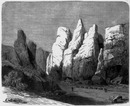 Exposition belge. - Rochers calcaires a nitrification. ベルギーの展示 硝化用石灰岩の岩山