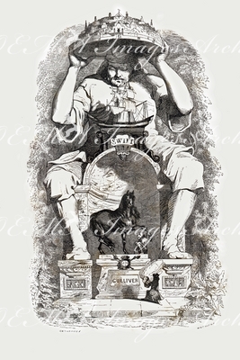 グランヴィル Grandville - 扉《ガリヴァー旅行記》 Frontispice: Voyage de Gulliver dans les Contrées Lointaines