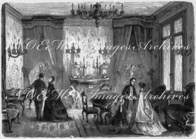 Grand salon du chalet mobile. - Chocolat de M. Chambrault. 移動式別荘の大広間 シャンブロー・チョコレート
