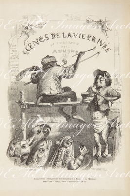 グランヴィル Grandville - 扉《動物たちの私生活・公生活情景》 Frontispice: Scènes de la Vie Privée et Publique des Animaux
