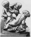 "Groupe en bronze, d'après une terre cuite de Pigalle. - M. Beurdeley, exposant, des 4e, 14e et 15e classe, n°74" ブルドレ社出展のピガルのテラコッタによるブロンズ群像、第4、14、15組74番