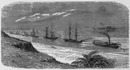 Panorama de l'Isthme de Suez : Toueur allant de la Méditerranée à la Mer Rouge. スエス地峡のパノラマ：地中海から紅海へ行く引き船