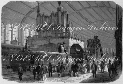 Galerie des machines. - Chemins de fer et métallurgie. 機械館 鉄道および製鉄業の展示コーナー