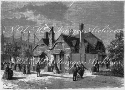 "Cottage anglais, pour les réceptions de S.A.R. le prince de Galles." 英国皇太子のレセプションが催されるイギリス風コテージ