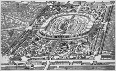 Vue perspective du Champ de Mars (Indicateur exact).シャン・ド・マルス会場の眺望図（正確な案内図）